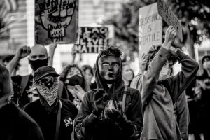 Masked Protester